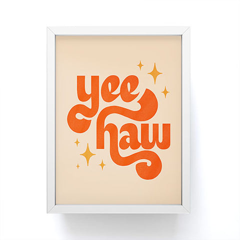 Jessica Molina Yee Haw Orange on Cream Framed Mini Art Print