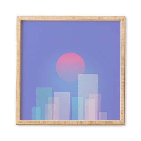 Jimmy Tan Abstract geometric pixel city Framed Wall Art