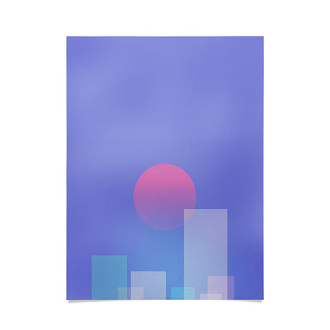 Jimmy Tan Abstract geometric pixel city Poster