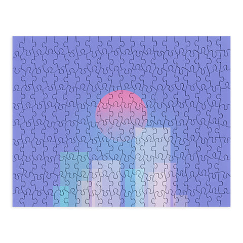 Jimmy Tan Abstract geometric pixel city Puzzle