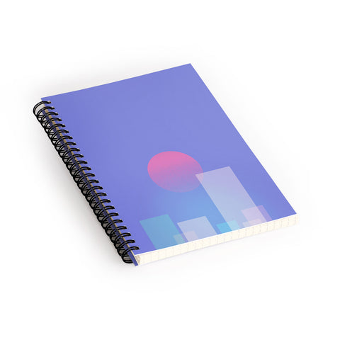 Jimmy Tan Abstract geometric pixel city Spiral Notebook