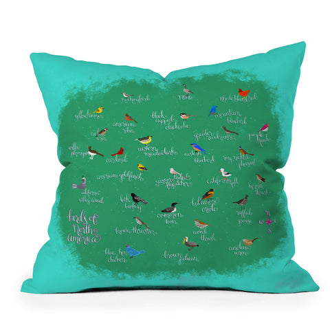 Joy Laforme Birds Of North America Outdoor Throw Pillow