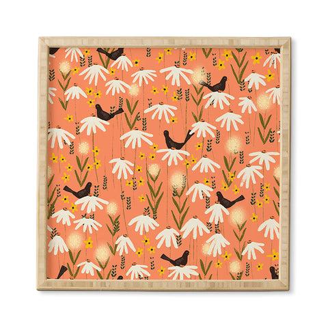 Joy Laforme Blooms of Dandelions and Wild Daisies Framed Wall Art