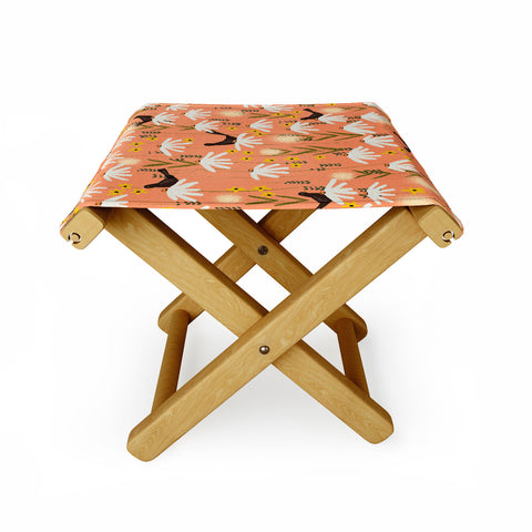 Joy Laforme Blooms of Dandelions and Wild Daisies Folding Stool