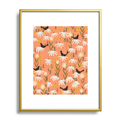 Joy Laforme Blooms of Dandelions and Wild Daisies Metal Framed Art Print