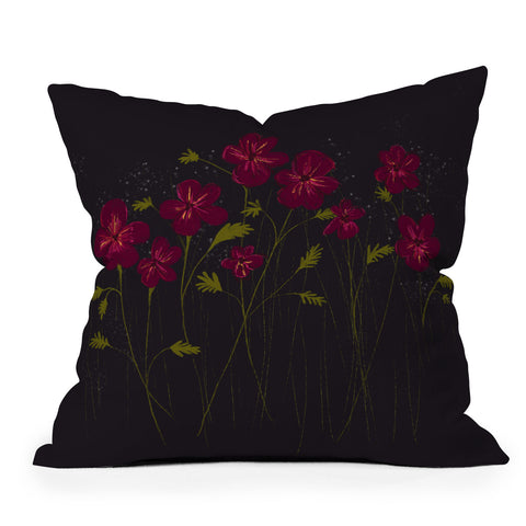 Joy Laforme Blooms of Field Pansies Outdoor Throw Pillow