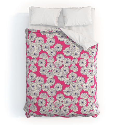 Joy Laforme Floral Sophistication In Pink Duvet Cover