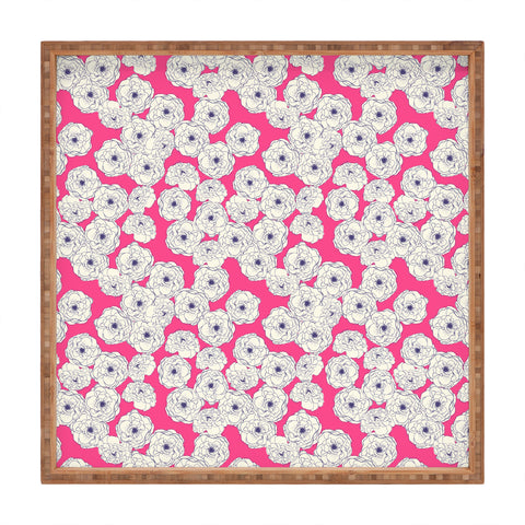 Joy Laforme Floral Sophistication In Pink Square Tray