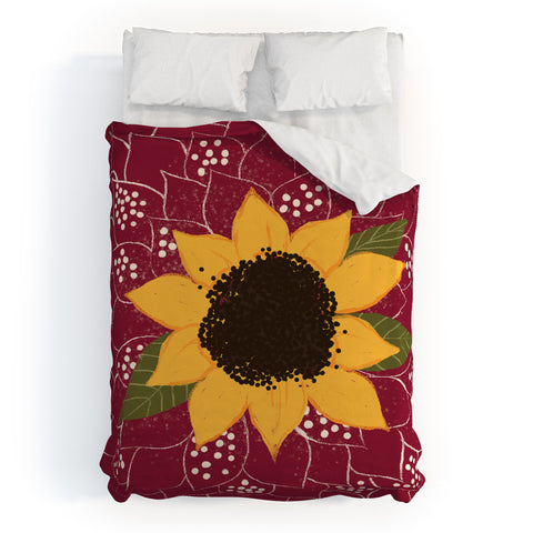 Joy Laforme Folklore Sunflower Duvet Cover