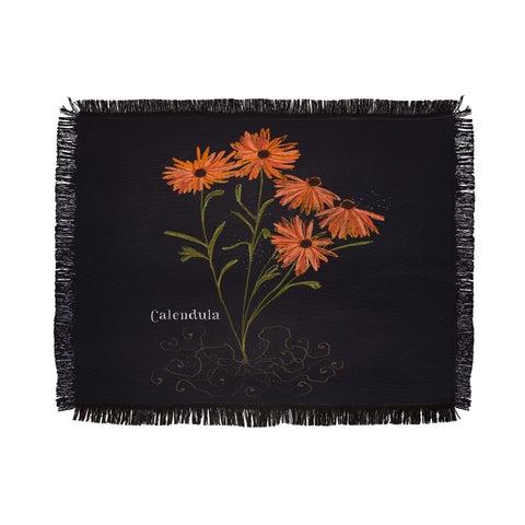 Joy Laforme Herb Garden Calendula Throw Blanket