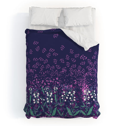 Joy Laforme Lilly Of The Valley In Purple Duvet Cover