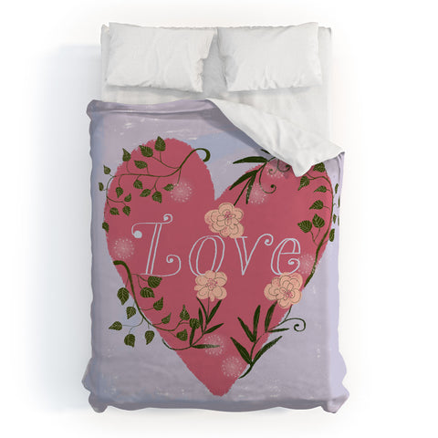 Joy Laforme Love your Valentine Duvet Cover