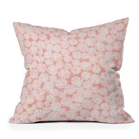 Joy Laforme Pink Dahlias Outdoor Throw Pillow