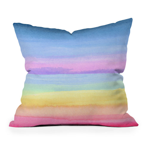 Joy Laforme Rainbow Ombre Outdoor Throw Pillow