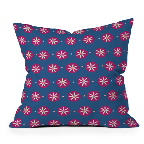 Joy Laforme Summer Garden Daisy Buttons Outdoor Throw Pillow