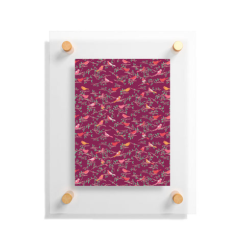 Joy Laforme Sweet Songbird In Deep Pinks Floating Acrylic Print