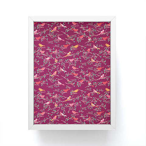 Joy Laforme Sweet Songbird In Deep Pinks Framed Mini Art Print