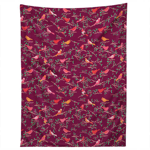 Joy Laforme Sweet Songbird In Deep Pinks Tapestry