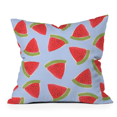 Joy Laforme Watermelon Confetti Outdoor Throw Pillow