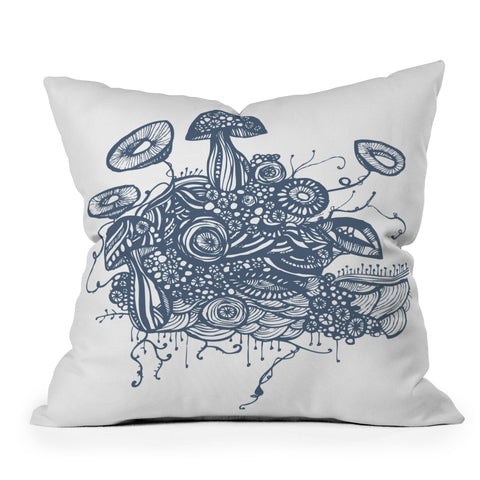 Julia Da Rocha Mushroom Outdoor Throw Pillow
