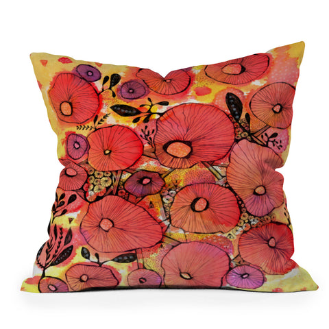 Julia Da Rocha Sea Bloom Outdoor Throw Pillow