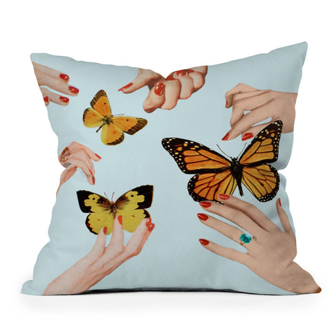 Julia Walck Social Butterflies Outdoor Throw Pillow