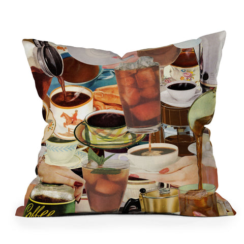 Julia Walck Wake Up and Smell the Coffee Outdoor Throw Pillow