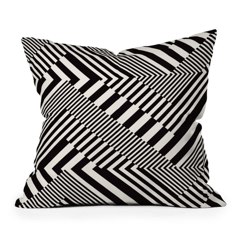 Juliana Curi Blackwhite Stripes Outdoor Throw Pillow