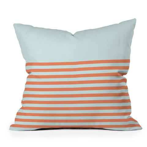 June Journal Beach Stripes 1 Outdoor Throw Pillow