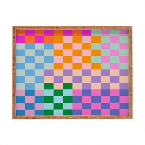 June Journal Checkerboard Collage Rectangular Tray