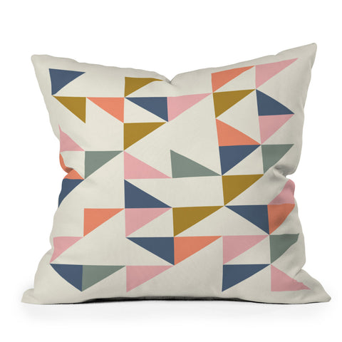 June Journal Floating Triangles Outdoor Throw Pillow