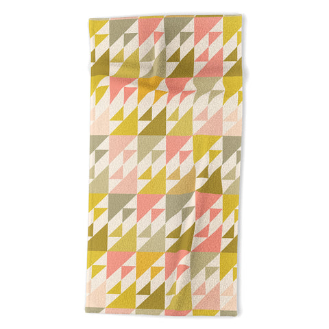 June Journal Geometric 21 in Autumn Pastels Beach Towel
