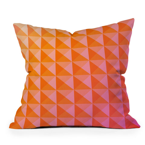 June Journal Geometric Gradient in Pink Outdoor Throw Pillow