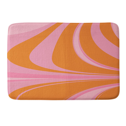 June Journal Groovy Color in Pink and Orange Memory Foam Bath Mat