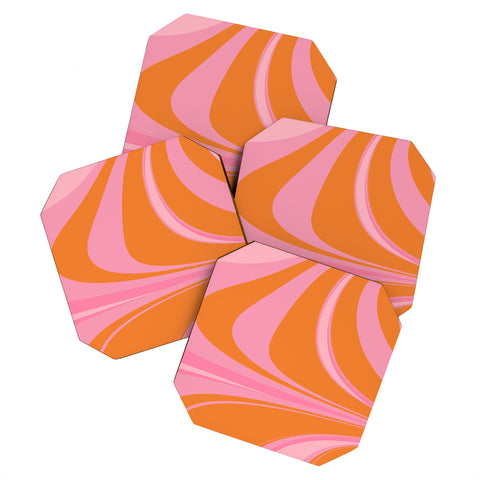 June Journal Groovy Color in Pink and Orange Coaster Set