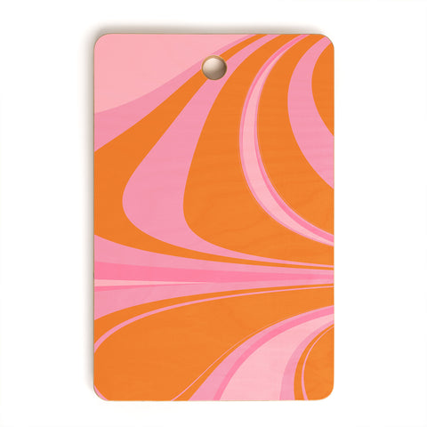 June Journal Groovy Color in Pink and Orange Cutting Board Rectangle