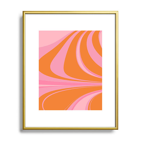 June Journal Groovy Color in Pink and Orange Metal Framed Art Print
