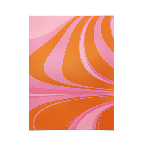 June Journal Groovy Color in Pink and Orange Poster
