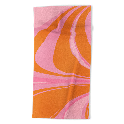 June Journal Groovy Color in Pink and Orange Beach Towel