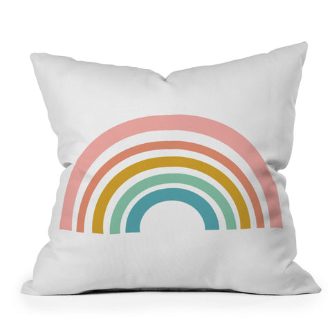 June Journal Minimalist Geometric Rainbow Outdoor Throw Pillow