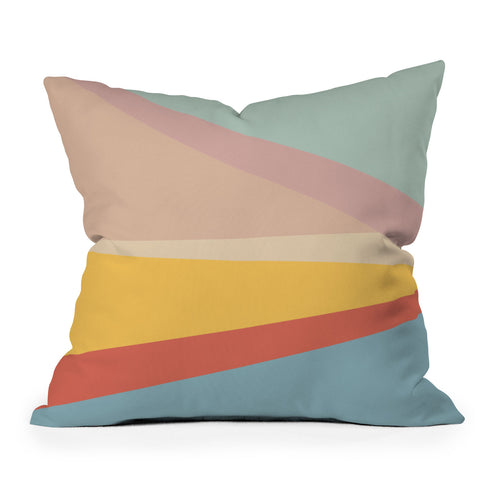 June Journal Retro Abstract Geometric Outdoor Throw Pillow