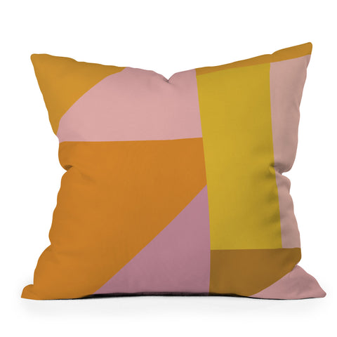 June Journal Shapes in Vintage Modern Pink Outdoor Throw Pillow