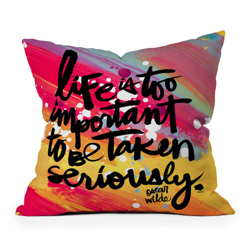Kal Barteski LIFE IS colour Outdoor Throw Pillow