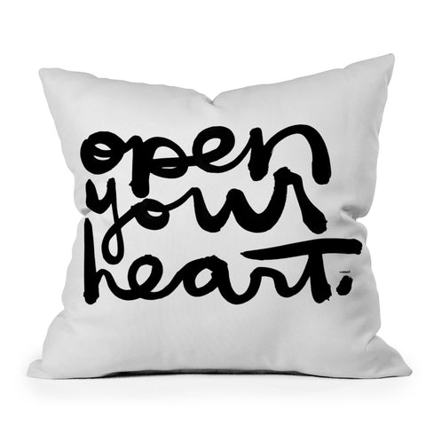 Kal Barteski OPEN YOUR HEART Outdoor Throw Pillow