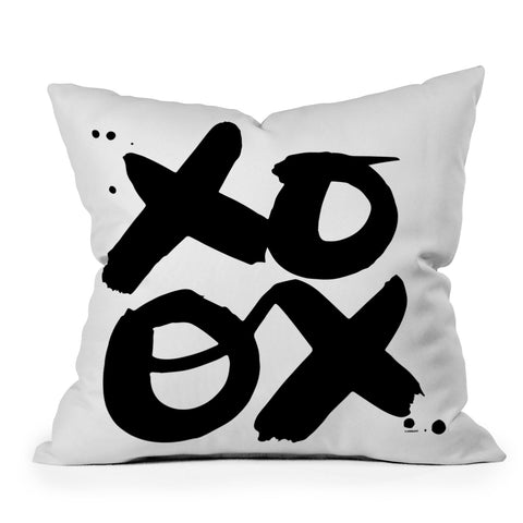 Kal Barteski XOXO bw Outdoor Throw Pillow