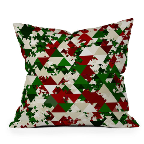 Kaleiope Studio Funky Christmas Triangles Outdoor Throw Pillow