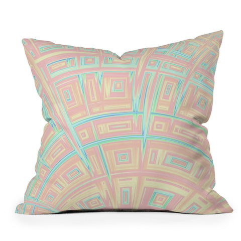 Kaleiope Studio Funky Colorful Fractal Texture Outdoor Throw Pillow