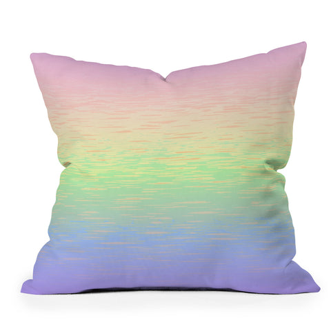 Kaleiope Studio Groovy Boho Pastel Rainbow Outdoor Throw Pillow
