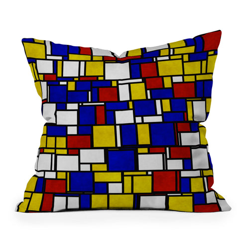 Kaleiope Studio Groovy Modern Mondrian Pattern Outdoor Throw Pillow