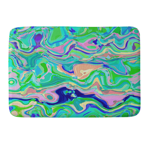 Kaleiope Studio Groovy Swirly Colorful Blobs Memory Foam Bath Mat